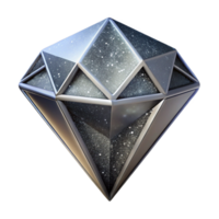 serene abstract Silver Geometric Diamond Icon Isolated on White professional png