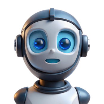 dramatic remarkable Artificial intelligence robot head with glowing eyes and expressive face. NO BACKGROUND with Transparent Background. png