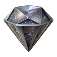 serene abstract Silver Geometric Diamond Isolated on White genuine png