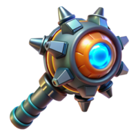 beautiful coastal Alien weapon with glowing energy core and intricate design. NO BACKGROUND with Transparent Background. handcrafted png