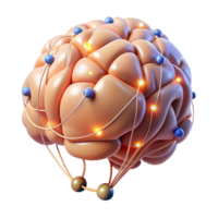 dramatic dramatic creative Artificial brain with glowing neural pathways and intricate connections. NO BACKGROUND with Transparent Background. gallery standard png