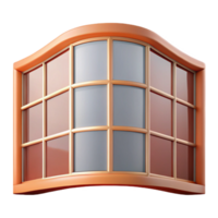distinguished modern Bay window, curved, multi-paned, NO BACKGROUND with Transparent Background. impeccable png