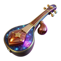 vibrant creative Sitar Isolated with Intricate Detail Transparent Background exclusive png
