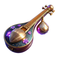 wonderful classic Sitar Isolated with Intricate Detail Transparent Background exclusive png
