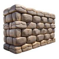 celebrated geometric Stone wall, dry stacked, textured, NO BACKGROUND with Transparent Background. original png