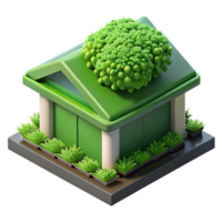 breathtaking coastal Green roof, vegetation, sustainable, NO BACKGROUND with Transparent Background. luxury png