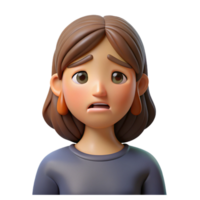 calm pristine Sad woman, tears in eyes, looking down, NO BACKGROUND with Transparent Background. premium png