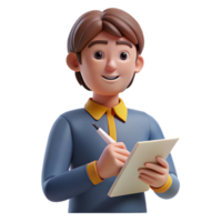 coveted abstract Writer, pen and paper, thoughtful expression, NO BACKGROUND with Transparent Background. detailed png