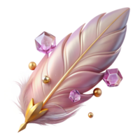 magnificent rustic Soft Pink Feather Isolated Transparent Background authentic png