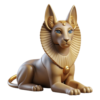 distinguished impressionist Sphinx, mythical creature, riddle-posing, NO BACKGROUND with Transparent Background. precision png