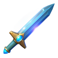 captivating acclaimed Mythical sword, legendary weapon, glowing blade, NO BACKGROUND with Transparent Background. png