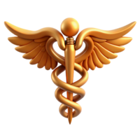 captivating intense traditional Caduceus, symbol of Hermes, healing and commerce, NO BACKGROUND with Transparent Background. premium png