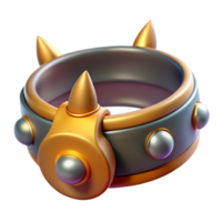 calm dramatic Cerberus's collar, restraining the beast, mythical item, NO BACKGROUND with Transparent Background. original png