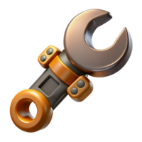 alluring urban Steampunk wrench with a crescent-shaped head and a knurled handle. NO BACKGROUND with Transparent Background. refined png