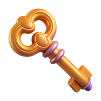 elegant tranquil minimalist A single, intricate key, seemingly ancient and magical. NO BACKGROUND with Transparent Background. artisan png