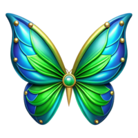 beautiful rustic Symmetrical Butterfly Wings Blue and Green Isolated high quality png