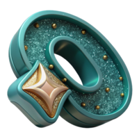 extraordinary abstract Teal Decorative Initial Cutout Transparent Background high quality png