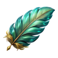 wonderful modern Teal Feather Fractal Pattern Isolated Element genuine png