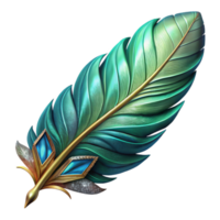 wonderful creative Teal Feather Fractal Pattern Isolated Element png