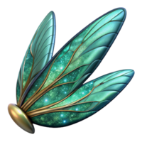 serene classic Teal Dragonfly Wing Fractal Transparent Background authentic png