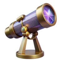 serene minimalist Telescope Side Angle Transparent Background genuine png