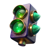 dramatic abstract Traffic Light Green Signal Transparent Background authentic png