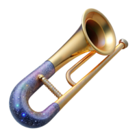 dramatic rustic Trombone Isolated with Extended Slide and Polished Finish original png
