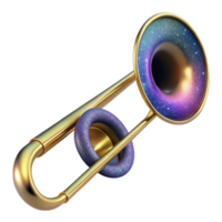 magnificent creative Trombone Isolated with Extended Slide and Polished Finish original png