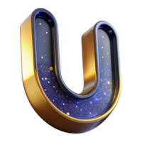 wonderful traditional Underlined Letter U Transparent Background Simple Style detailed png