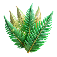 elegant vintage Vibrant Green Fern Fronds Isolated with Delicate Structure detailed png