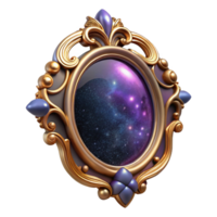 beautiful minimalist Victorian Mirror Ornate Frame Isolated authentic png