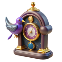 magnificent abstract Vintage Clock with Cuckoo Bird Isolated authentic png