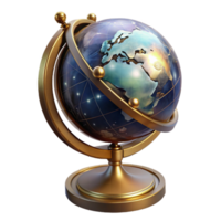 magnificent rustic Vintage Globe Detailed Cartography Transparent Background high quality png