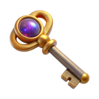dramatic minimalist Vintage Key Top View Isolated professional png