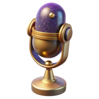 stunning abstract Vintage Microphone 3d Model Front Angle Isolated high resolution png