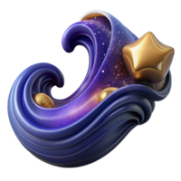 beautiful minimalist Wave Illusion Flowing Lines Cutout Element high resolution png