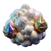 impressive abstract White Cloud Formation Fractal Design with Transparent Background exclusive png