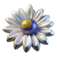 serene modern White Daisy Flower Top View Transparent Element authentic png