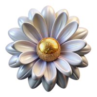 vibrant minimalist White Daisy Flower Top View Transparent Element authentic png