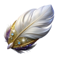 serene artistic White Feather Fractal Bird Plumage Isolated original png