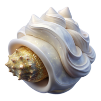 beautiful artistic White Seashell Texture Fractal with Transparent Background png