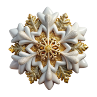 serene abstract White Snowflake Design Fractal with Transparent Background professional png