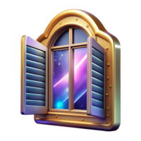 impressive minimalist Window Frame with Shutters Transparent authentic png