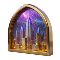 serene contemporary Window Reflection Cityscape Blurred Transparent Background png