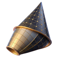 wonderful classic Wireframe Cone 3d Model Isometric View Isolated authentic png