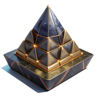 beautiful creative Wireframe Pyramid 3d Model Isometric View Isolated png