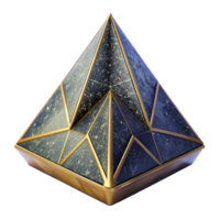 elegant classic Wireframe Pyramid 3d Model Isometric View Isolated high quality png