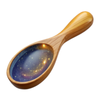 wonderful creative Wooden Spoon Top View Isolated Element authentic png