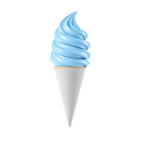 Blue Swirl Ice Cream in a Cone png