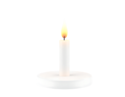 Elegant White Candle with Flame Isolated on a Transparent Background png